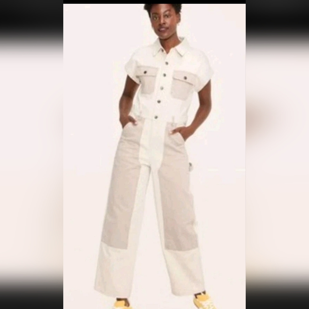 Women's Short Sleeve Western Jumpsuit - Woolrich x Target Cream(SIZE:4 )